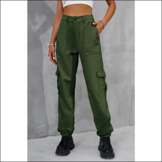 High Waist Jeans: Elevate your Style and Hide Snacks with Pockets! - Green / Xl - Jeans on Sale Worldwide Shipping