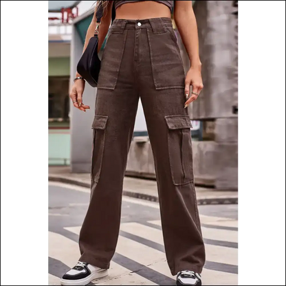 High Waist Loose Fit Jeans: for when you Want to be Comfy and Classy 😏👖 - Brown / s - Jeans on Sale Worldwide Shipping