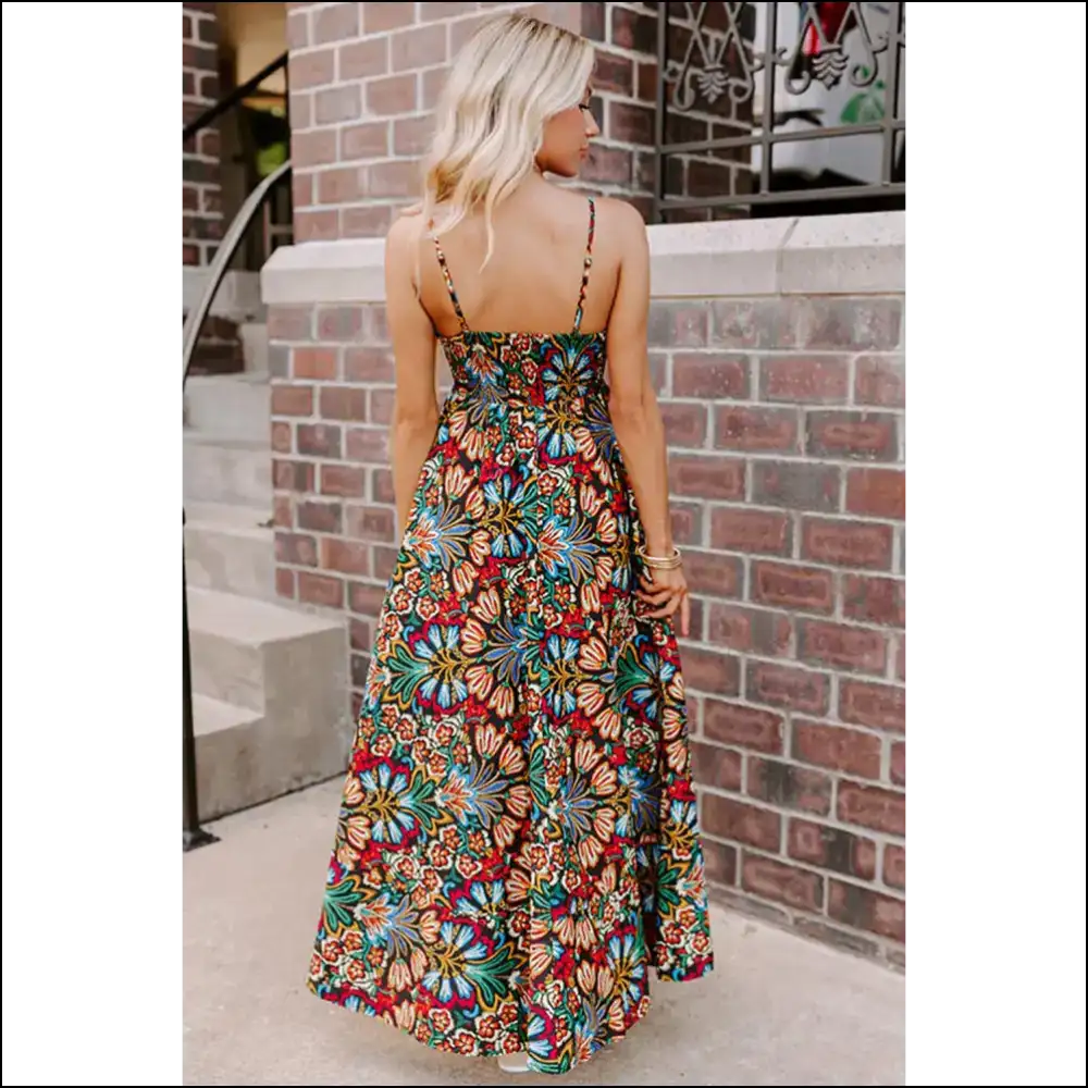 High Waist Maxi Dress: Floral & Ready to Party (in Hell 🔥) - Dresses on Sale Worldwide Shipping
