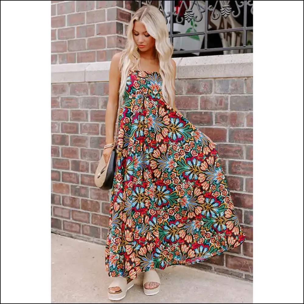High Waist Maxi Dress: Floral & Ready to Party (in Hell 🔥) - Dresses on Sale Worldwide Shipping