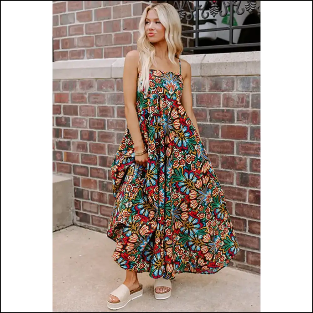 High Waist Maxi Dress: Floral & Ready to Party (in Hell 🔥) - Dresses on Sale Worldwide Shipping