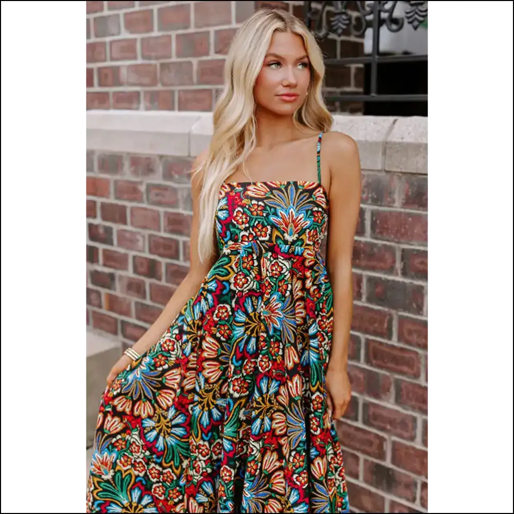 High Waist Maxi Dress: Floral & Ready to Party (in Hell 🔥) - Dresses on Sale Worldwide Shipping