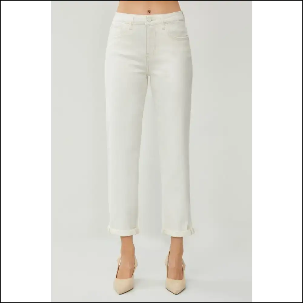 High Waist Rolled Hem Jeans: Comfort for your Inner Couch Potato 🍕 - Jeans on Sale Worldwide Shipping