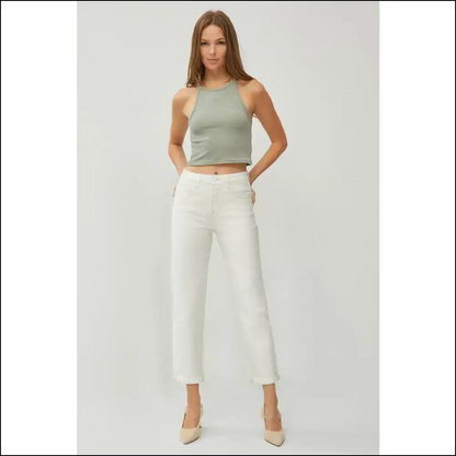 High Waist Rolled Hem Jeans: Comfort for your Inner Couch Potato 🍕 - Jeans on Sale Worldwide Shipping