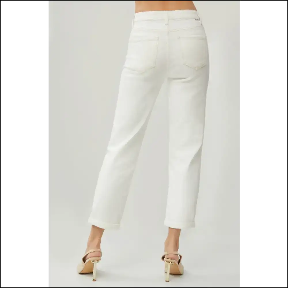 High Waist Rolled Hem Jeans: Comfort for your Inner Couch Potato 🍕 - Jeans on Sale Worldwide Shipping
