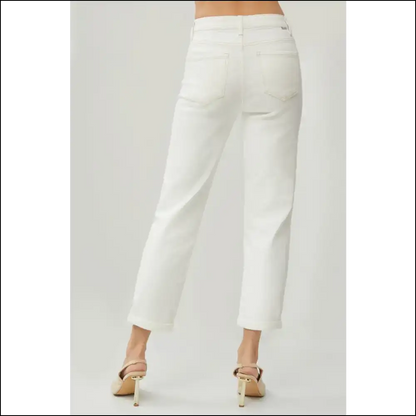 High Waist Rolled Hem Jeans: Comfort for your Inner Couch Potato 🍕 - Jeans on Sale Worldwide Shipping