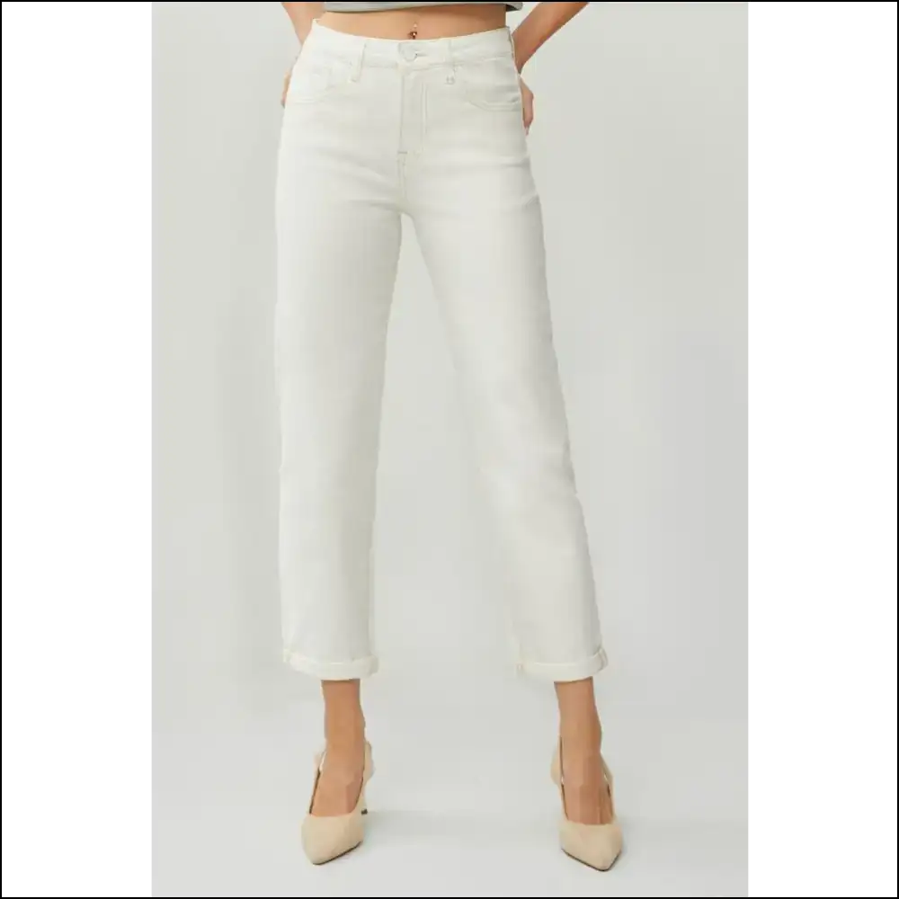 High Waist Rolled Hem Jeans: Comfort for your Inner Couch Potato 🍕 - Jeans on Sale Worldwide Shipping