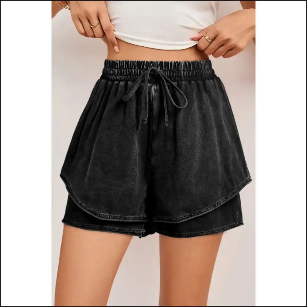 High Waist Terry Casual Shorts: Comfy! 🖤 Needful Things - Black / s - Shorts on Sale Worldwide Shipping