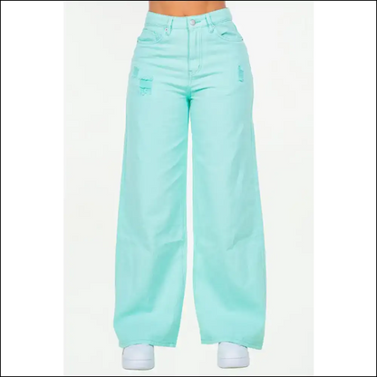 High Waist Wide Leg Jeans: Because your Pants Should have a Life Too! 😂👖 - Blue / 1 - Jeans on Sale Worldwide Shipping