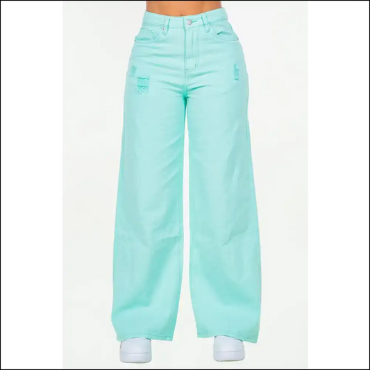 High Waist Wide Leg Jeans: Because your Pants Should have a Life Too! 😂👖 - Blue / 1 - Jeans on Sale Worldwide Shipping
