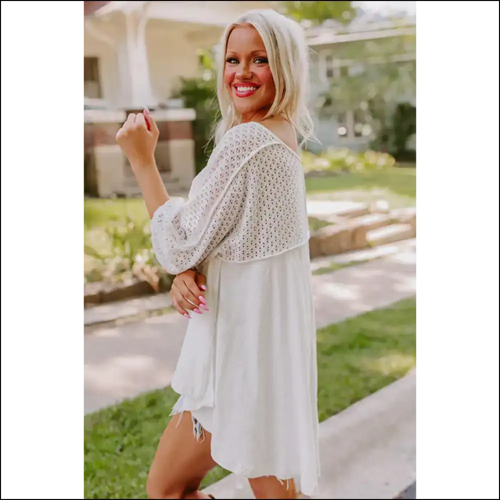 Holy Chic White Eyelet Patchwork Batman! 🦇 Needful Things Top - Blouses on Sale Worldwide Shipping