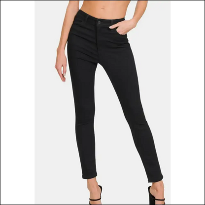 Holy Curves! Rock Confidence in Zenana High Rise Skinny Jeans 💃👖 - Black / 0(24) - on Sale Worldwide Shipping