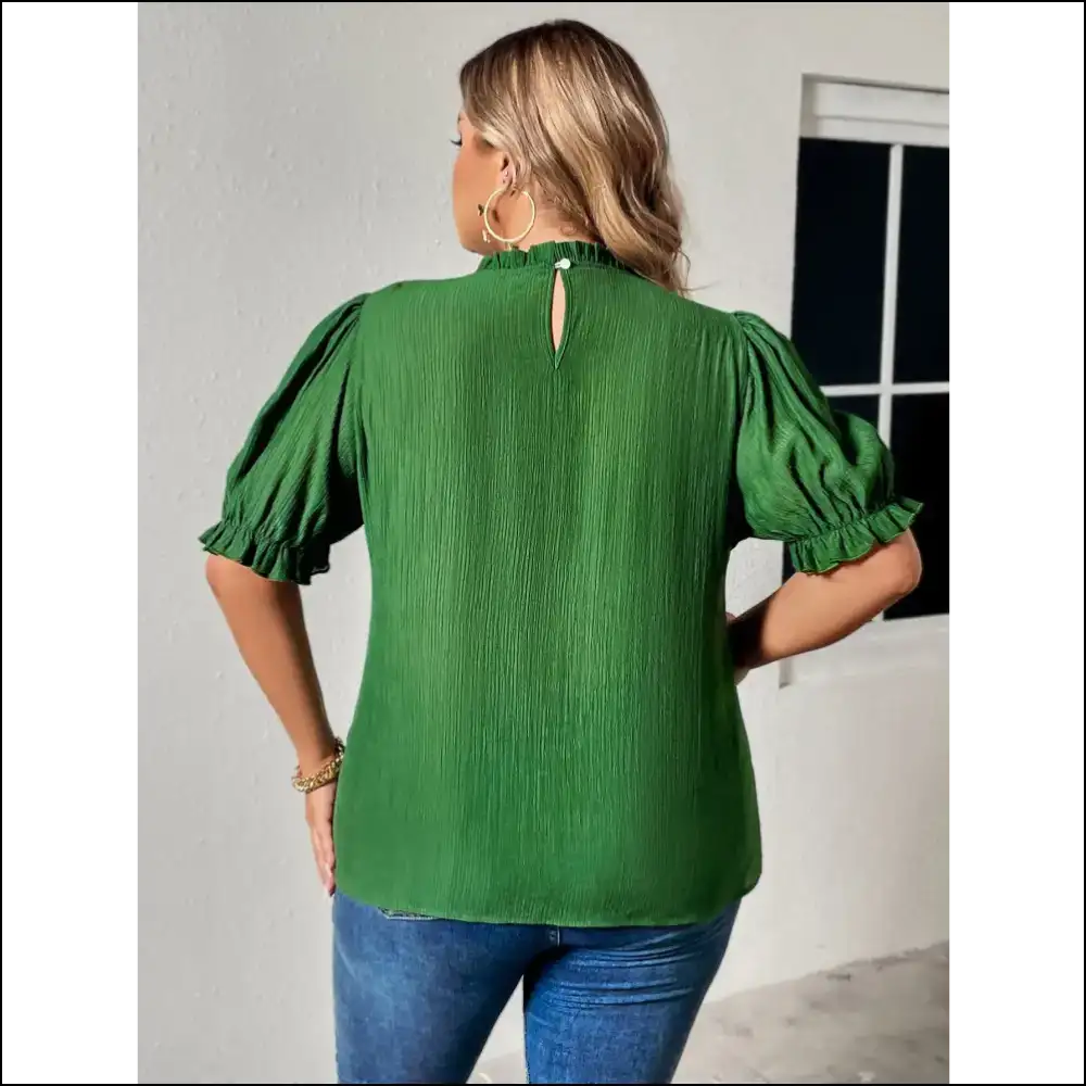 Honey Plus Size Flounce Sleeve Blouse - Blouses on Sale Worldwide Shipping