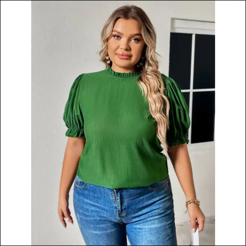 Honey Plus Size Flounce Sleeve Blouse - Blouses on Sale Worldwide Shipping