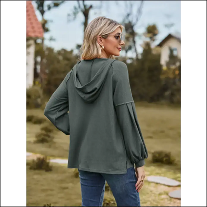Hoodie Up Buttercup: your Chic Buttoned Dropped Shoulder Sidekick! 😄✨ - Sweatshirts & Hoodies on Sale Worldwide Shipping