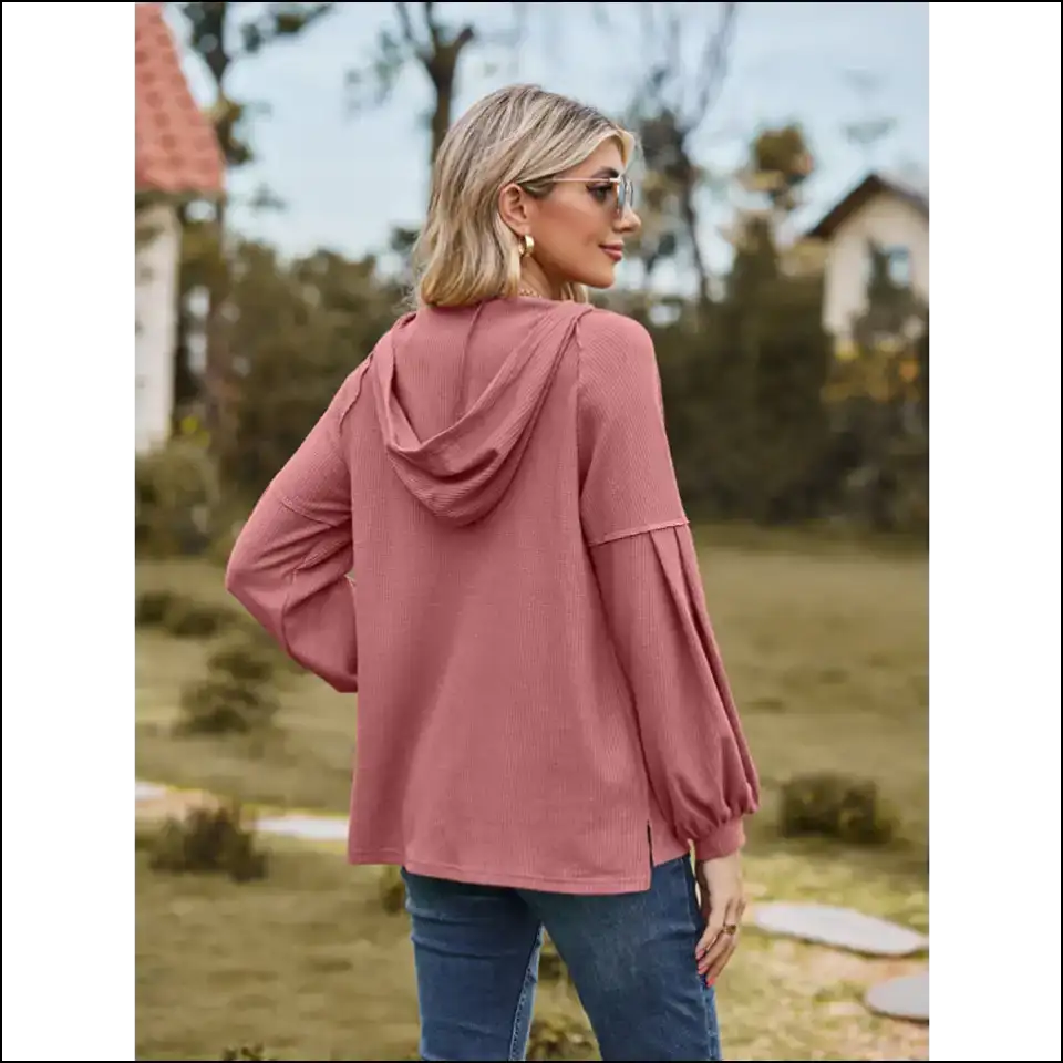 Hoodie Up Buttercup: your Chic Buttoned Dropped Shoulder Sidekick! 😄✨ - Sweatshirts & Hoodies on Sale Worldwide Shipping
