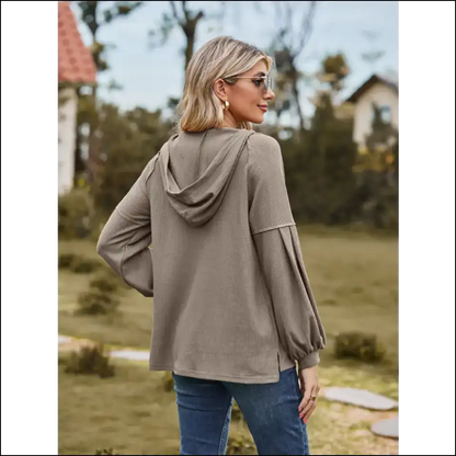 Hoodie Up Buttercup: your Chic Buttoned Dropped Shoulder Sidekick! 😄✨ - Chocolate / s - Sweatshirts & Hoodies on Sale Worldwide Shipping