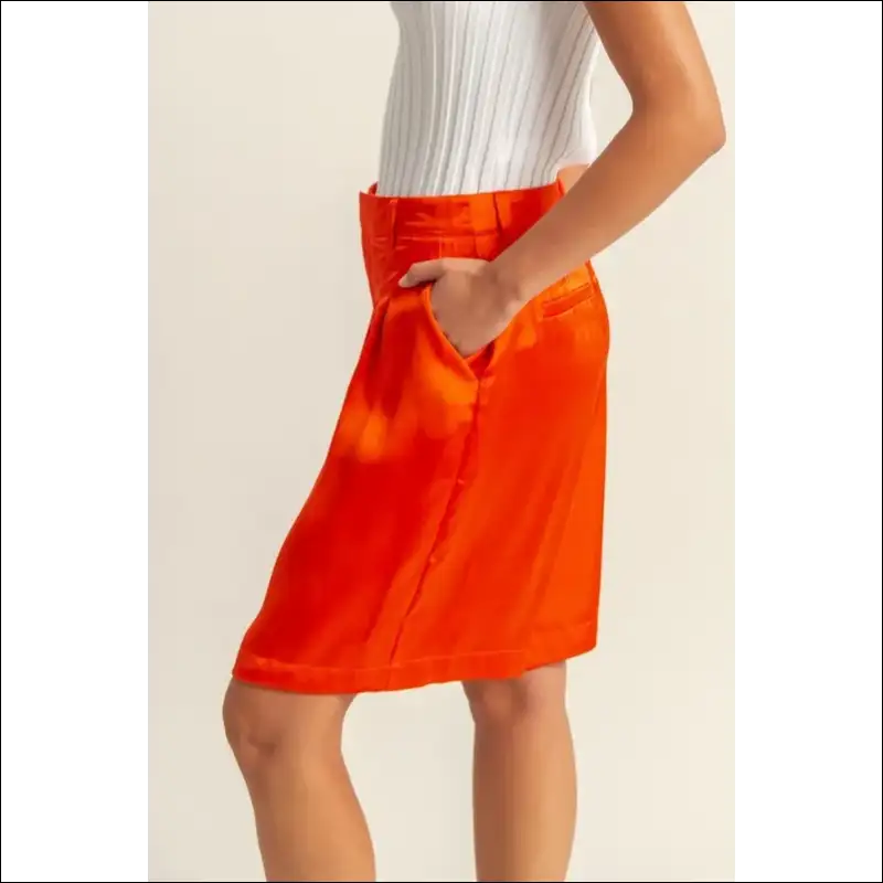 Hyfve Luxe High-waist Pleated Satin Shorts - on Sale Worldwide Shipping