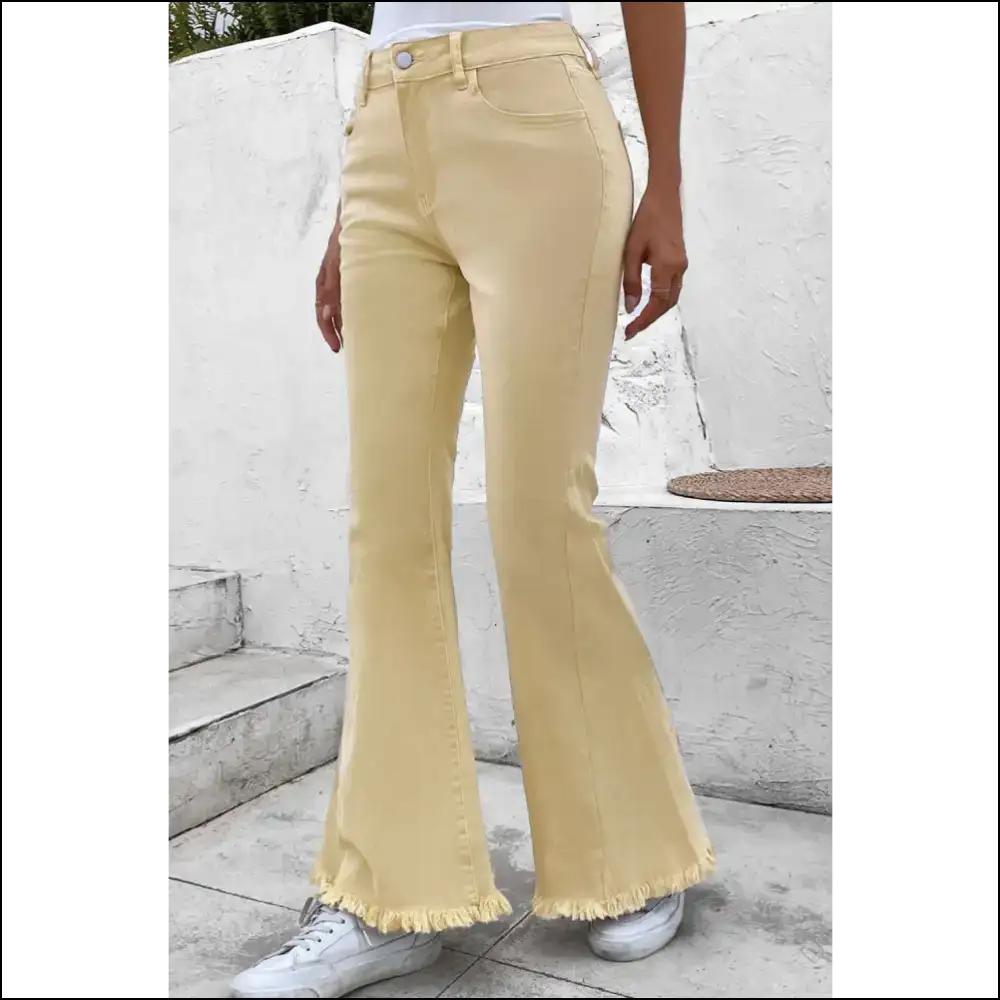 I Flare for Raw Edge Mid Waist Jeans - Confidence just Got Stylish! 😄👖 - on Sale Worldwide Shipping
