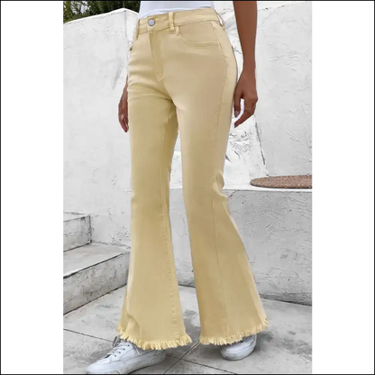 I Flare for Raw Edge Mid Waist Jeans - Confidence just Got Stylish! 😄👖 - on Sale Worldwide Shipping