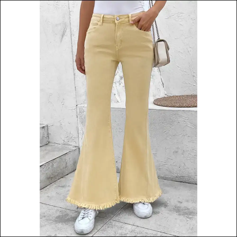 I Flare for Raw Edge Mid Waist Jeans - Confidence just Got Stylish! 😄👖 - on Sale Worldwide Shipping