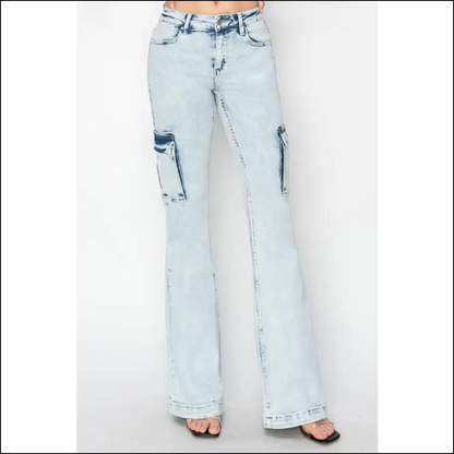 I Flare-ly Love my High Rise Cargo Jeans—fashion Never Felt this Good! 😎✨ - Jeans on Sale Worldwide Shipping