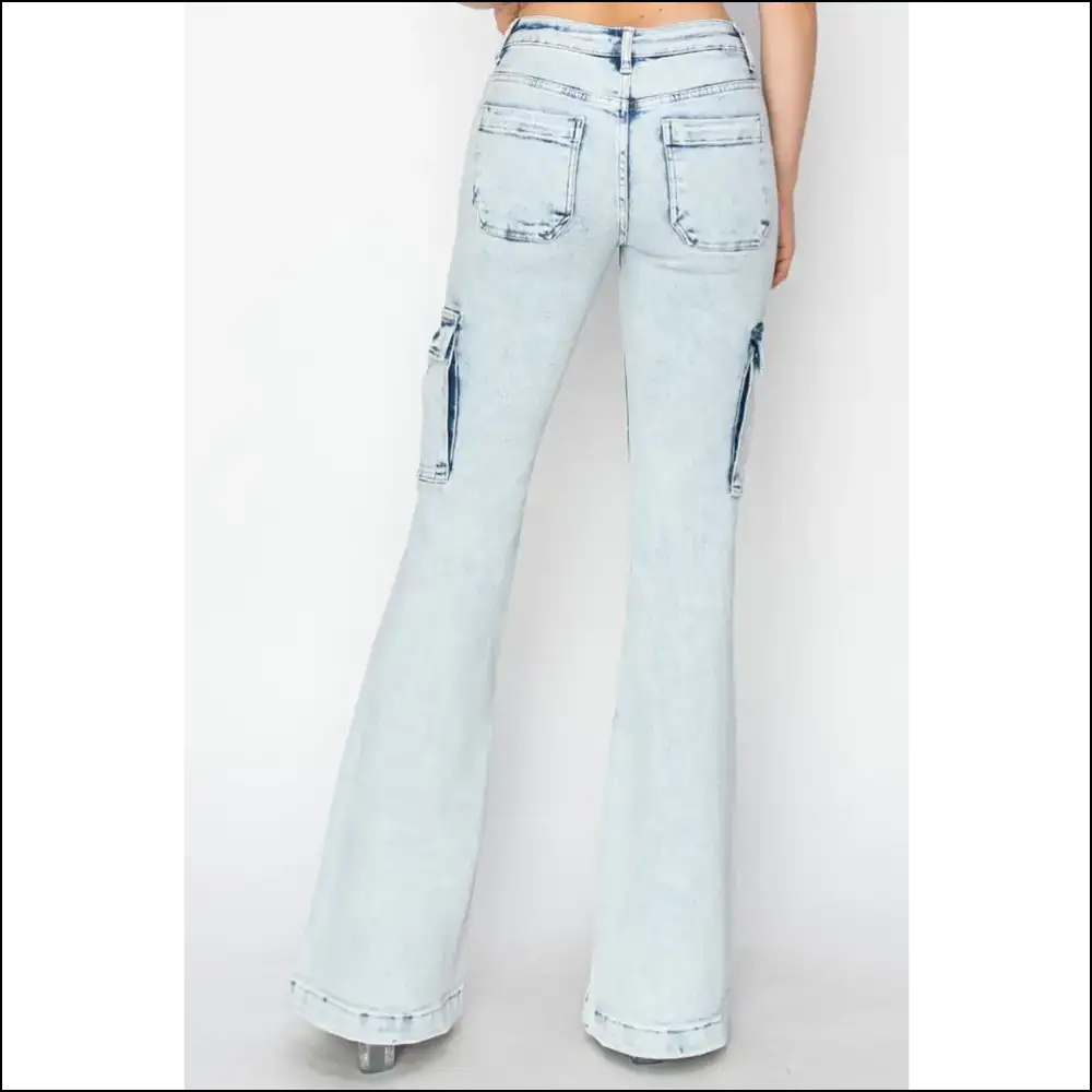 I Flare-ly Love my High Rise Cargo Jeans—fashion Never Felt this Good! 😎✨ - Jeans on Sale Worldwide Shipping