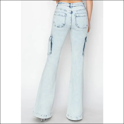 I Flare-ly Love my High Rise Cargo Jeans—fashion Never Felt this Good! 😎✨ - Jeans on Sale Worldwide Shipping