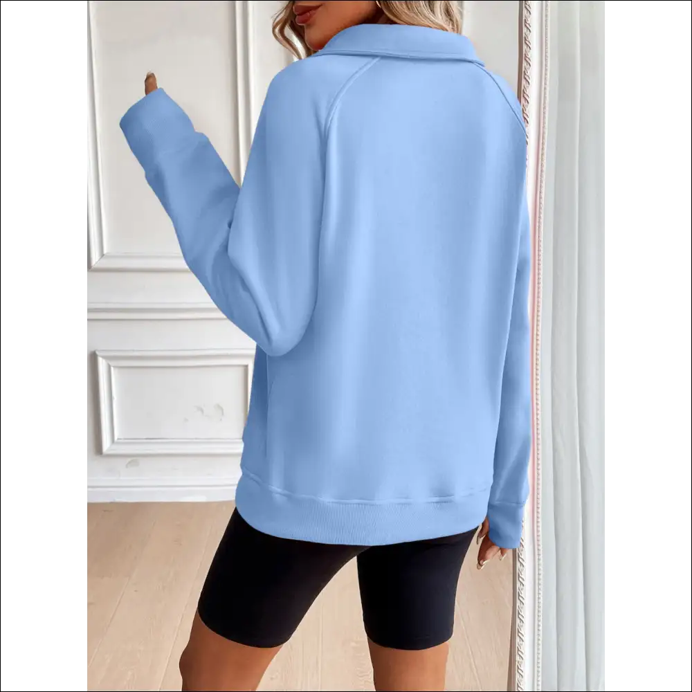 Ivy Lane Chic Half Zip Raglan Sweatshirt - Sweatshirts & Hoodies on Sale Worldwide Shipping