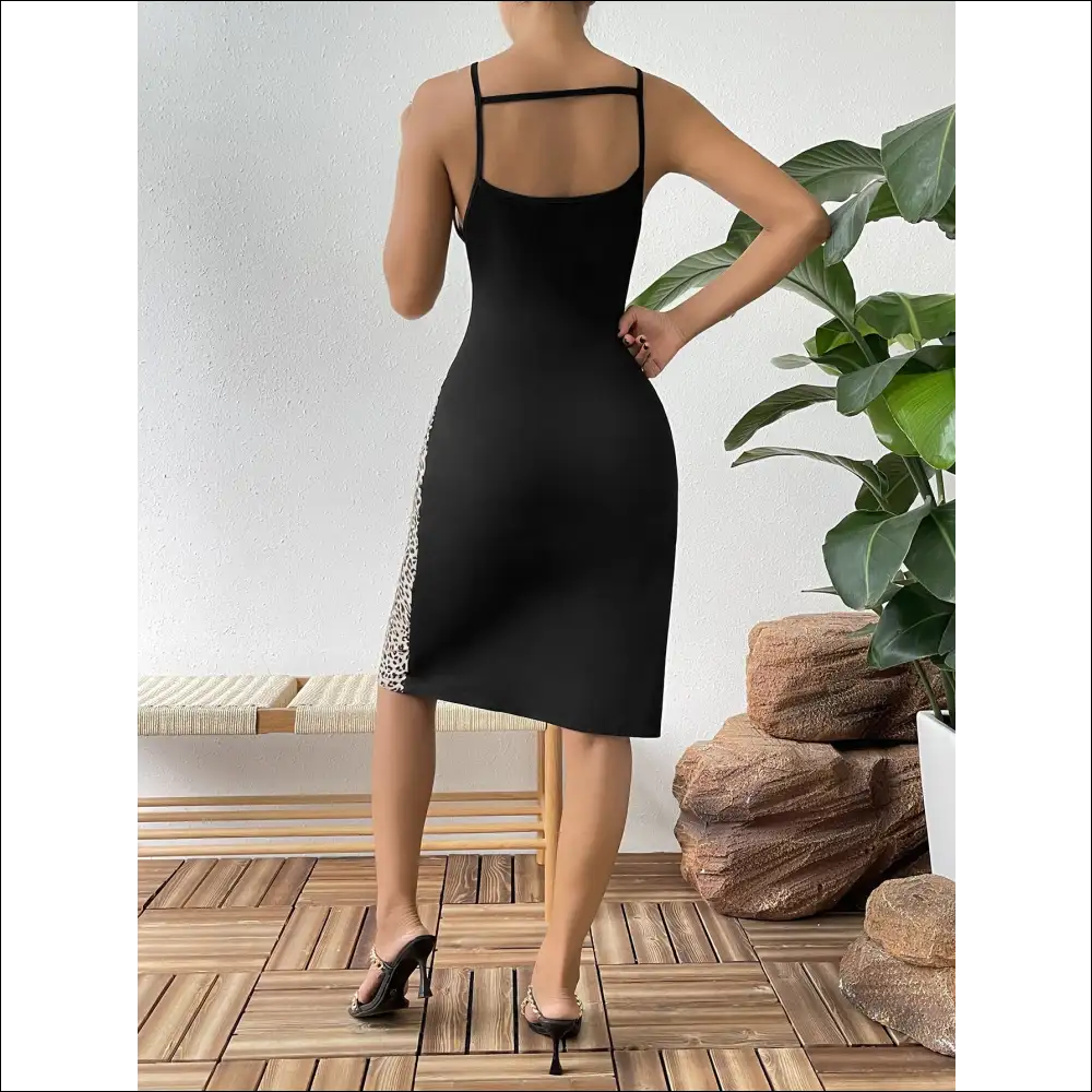 Ivy Lane Leopard Color Block Cutout Dress - Dresses on Sale Worldwide Shipping
