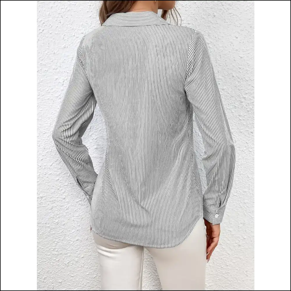 Ivy Lane Striped Bow Tie Blouse - Blouses on Sale Worldwide Shipping