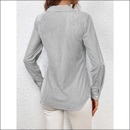 Ivy Lane Striped Bow Tie Blouse - Blouses on Sale Worldwide Shipping