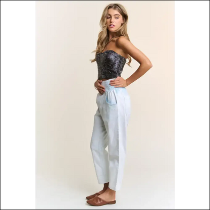 J.nna Sequin Strapless Bustier Top - Tank Tops on Sale Worldwide Shipping