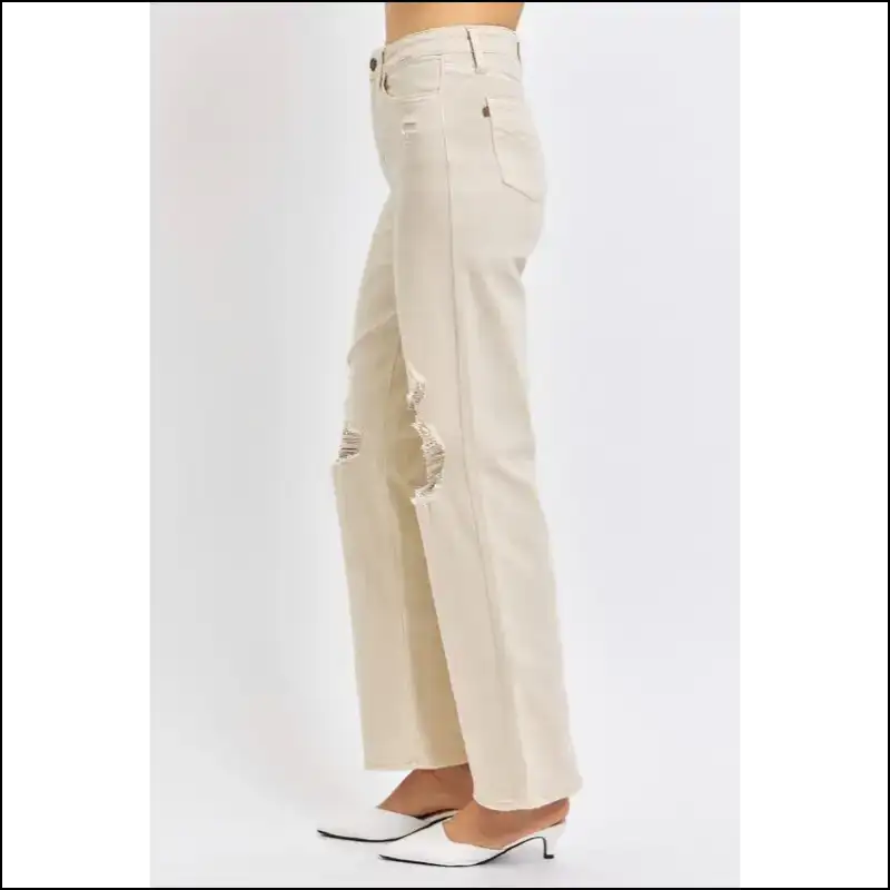 Jeans so Fabulous they Deserve their Own Instagram Account! 😎💥 High Waist Distressed Wide Leg Delight! - on Sale Worldwide Shipping