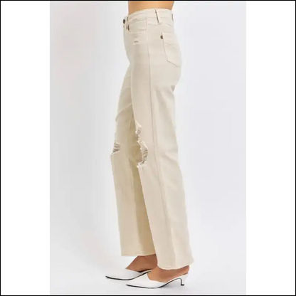 Jeans so Fabulous they Deserve their Own Instagram Account! 😎💥 High Waist Distressed Wide Leg Delight! - on Sale Worldwide Shipping