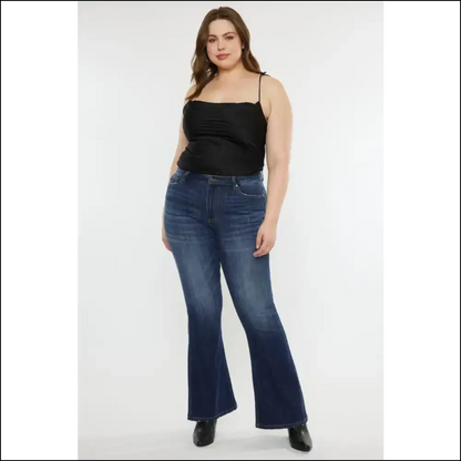 Jeans so Fabulous They’ll Make you Skip the Gym — Slim Flare Dreams Await! 😂✨ - Blue / 5 - on Sale Worldwide Shipping