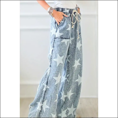 Jeans so Good Stars are Jealous 🌠 Light Blue Star High Waist - on Sale Worldwide Shipping