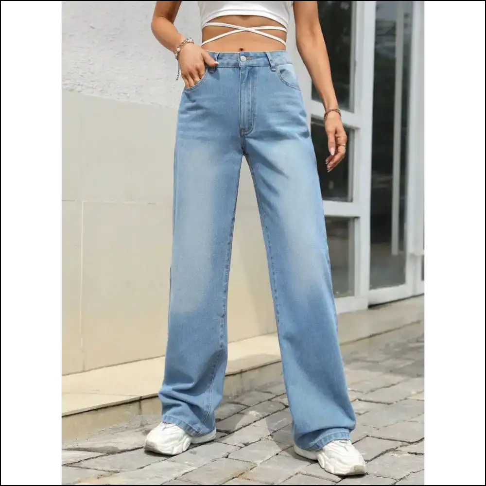 Jeans so Wide they Should Come with their Own Personal Space! 👖✨ - Light / Xs - on Sale Worldwide Shipping