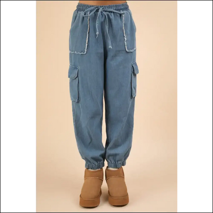 Jeans that Drawstring your Comfort and Cargo Into a Stylish Comedy 😄 - Medium / s - on Sale Worldwide Shipping