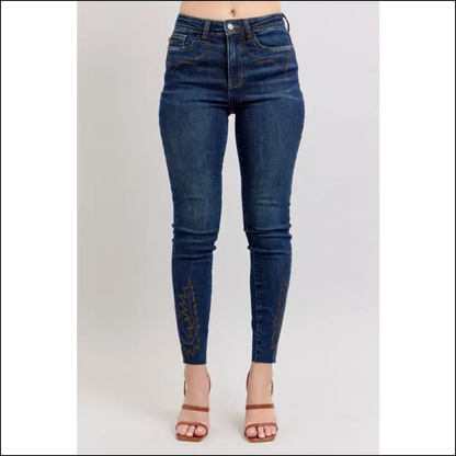 Jeans that Love you Back: Meet your Judy Blue Embroidered High Rise Bestie! 😂🎉 - 0(24) - on Sale Worldwide Shipping
