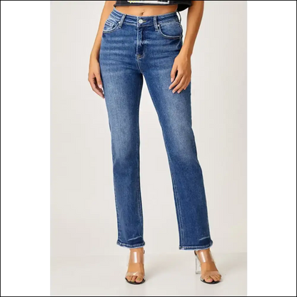 Jeans that Make you Feel Like a Snack: Risen Mid Rise Slim Straight! 🍕👖 - on Sale Worldwide Shipping