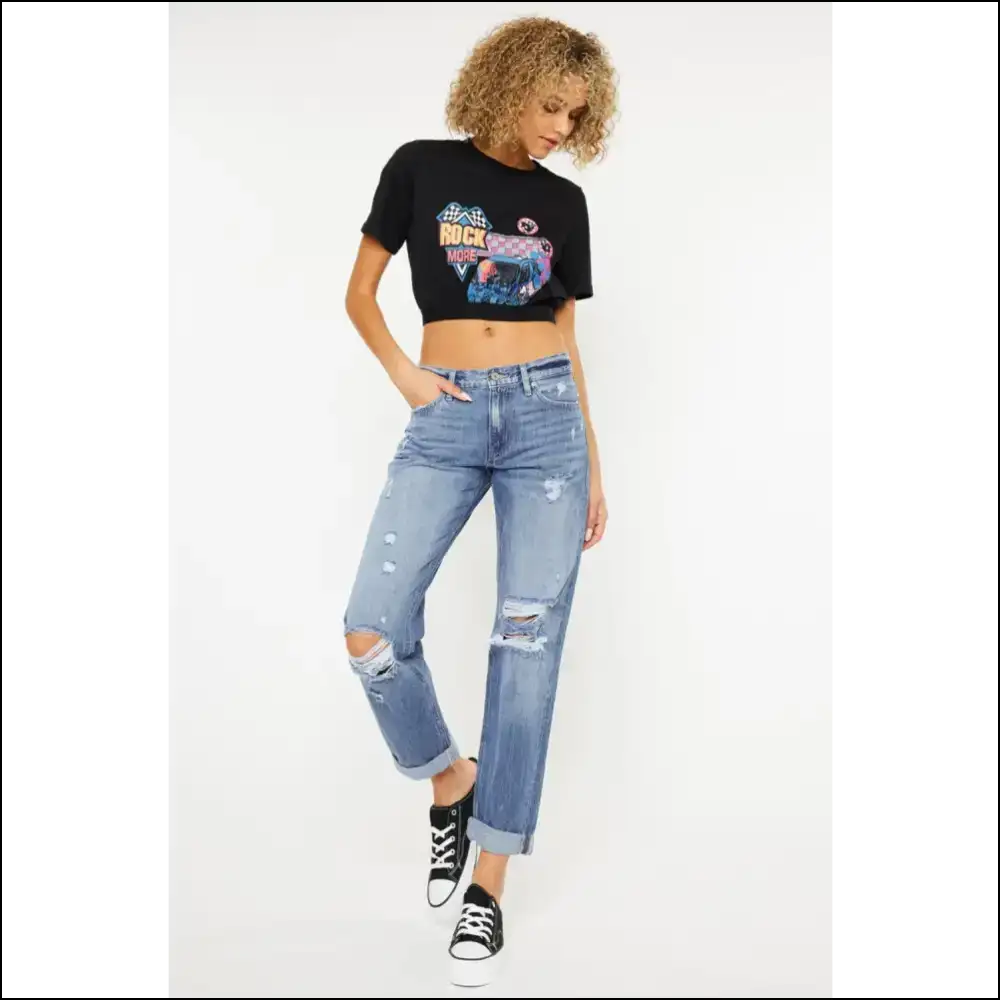 Jeans that Make you Strut Like Own the Sidewalk - Distressed Straight Styles! - on Sale Worldwide Shipping