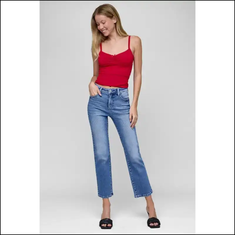 Jeans that Say Heck Yes to your Tummy Control and Crop Straight Dreams! 🍑 - on Sale Worldwide Shipping