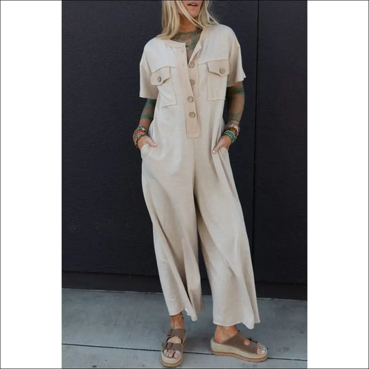 Jet Stream Patchwork Pocket Jumpsuit - s - Jumpsuits & Rompers on Sale Worldwide Shipping