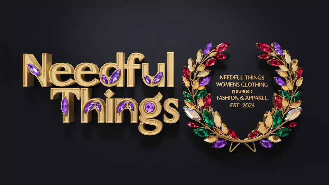 Jeweled logo for women’s clothing.