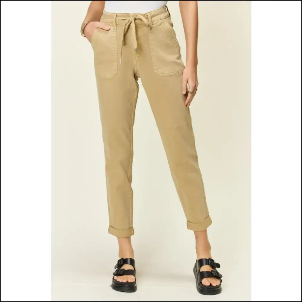 Judy Blue High Jogger Jeans: where Comfort Meets your Fashionable Chaos! - Khaki / 1 - Jeans on Sale Worldwide Shipping