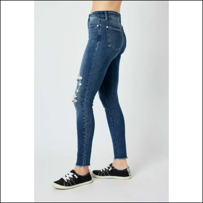 Judy Blue High Waist Jeans: your New Best Friend in Distressed Fashion! 💙👖 - Jeans on Sale Worldwide Shipping