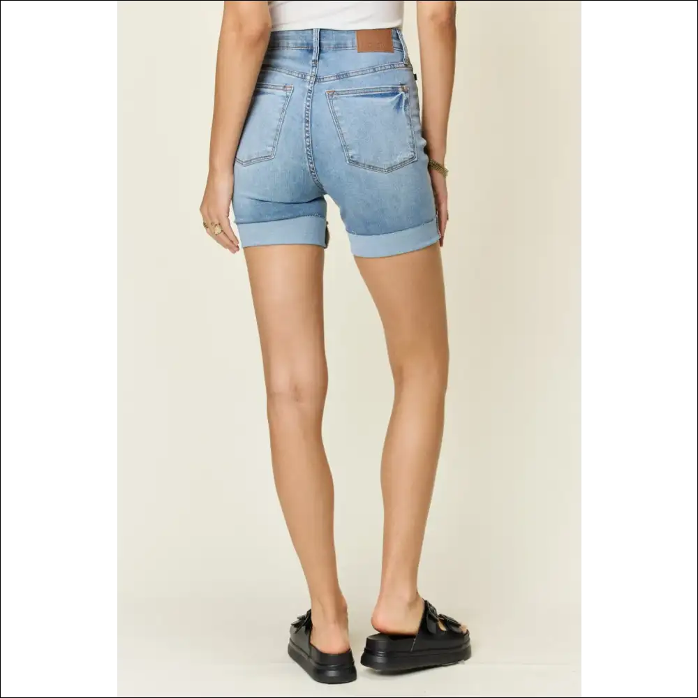 Judy Blue High Waist Tummy Control Denim Shorts - on Sale Worldwide Shipping