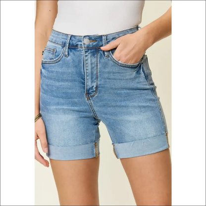 Judy Blue High Waist Tummy Control Denim Shorts - on Sale Worldwide Shipping
