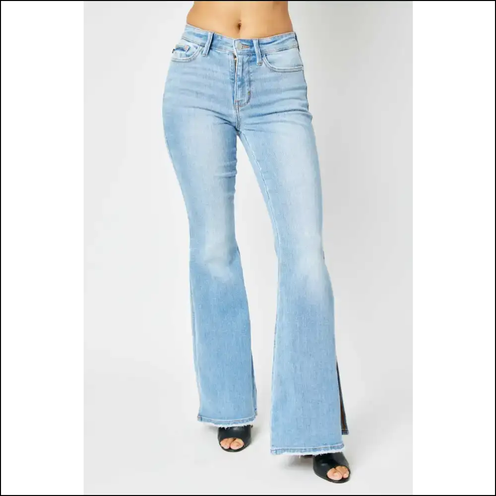 Judy Blue Mid Rise Flare Jeans: Because who Needs Self-esteem Anyway? 😂👖 - Medium / 16w - Jeans on Sale Worldwide Shipping